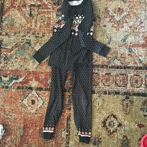 Black Kids Pajamas with Festive Pattern